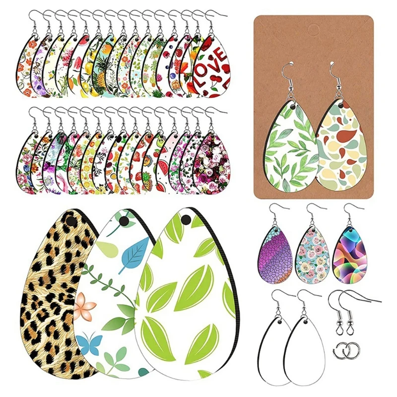 250 Pieces Double-sided Sublimation Blank Teardrop Earrings for Jewelry Making H - £23.22 GBP