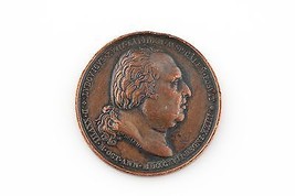 1817 France Louis XVIII Médaille XF Équestre Statue Restauration Henrico... - $67.56