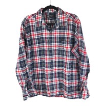 Sergio Louis Italy Mens Flannel Shirt Classic Fit Pocket Plaid Red Black XL - £11.37 GBP