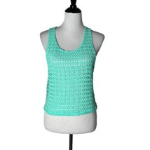 Victoria&#39;s Secret PINK Crochet See Through Top Green Floral Women&#39;s Size XS - £14.00 GBP
