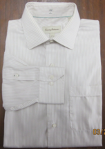 Tommy Bahama Men&#39;s size 15.5 32-33 Beige Striped Button-Down Dress Shirt... - £35.20 GBP