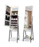 Lockable Freestanding Jewelry Organizer with Full-Length Frameless Mirro... - $299.51 CAD