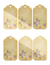6 Flower Tags26-Download-ClipArt-ArtClip-Digital  - $0.99