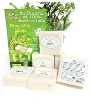 12 bars x 60 g. Thai Rice Milk Handmade Herbal Soap  Collagen Acne Body Face - £21.17 GBP