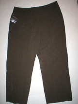 New NWT $129 Coldwater Creek Robert Kitchen Side Vent Pants Womens 6 Brown Crop  - £77.58 GBP