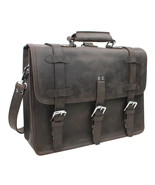 Vagarant Traveler 17 in. Bag - 18 in. Full Leather Briefcase Backpack LB06.DS - $483.00