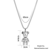 Movable Violent Pendant Titanium Steel Necklace HipHop Men and Women Punk Couple - £13.27 GBP