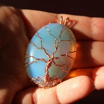 Opalite Tree of Life wire-wrapped pendant, Yggdrassil, World Tree, Wishing Tree  - £37.56 GBP