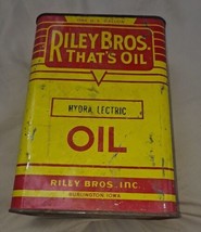 Riley Bros That&#39;s Oil One Gallon Metal Can Hydra Lectric Burlington Iowa - $51.41