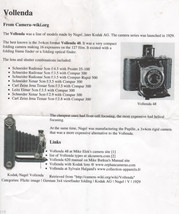 Vollenda Kodak-Nagel Camera Single 1 Sheet Brochure - $4.00
