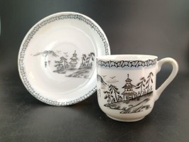 EARLY EDELWEISS JAPANESE-STYLE DEMITASSE COFFEE CUP &amp; SAUCER - £12.45 GBP