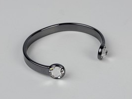 Mary Kay Gunmetal Finish Crystal Rhinestone &#39;One Person Can&#39; Cuff Bracelet - £18.56 GBP