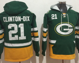 Ha Ha Clinton-Dix #21 Green Gold Uniform Pocket Lace-Up Pullover Hoodie - $75.99