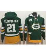Ha Ha Clinton-Dix #21 Green Gold Uniform Pocket Lace-Up Pullover Hoodie - $75.99