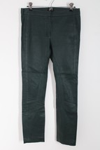 Theory Green Lamb Leather Bristol Riding Pants Ankle Zip - £98.71 GBP