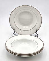 Mikasa Ultima+ CAMEO PLATINUM HK301 Rimmed Soup Bowl(s) Set Of 4 New w s... - £36.50 GBP