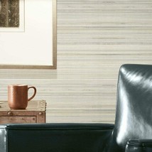 Roommates Rmk11669Rl Taupe Faux Bamboo Grasscloth Peel And Stick Wallpaper - £35.96 GBP
