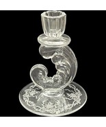 Vintage Fostoria Romance Etched Crystal Glass Elegant Candle Holder Plum... - $32.22 CAD