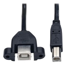 Tripp Lite USB 2.0 Hi-Speed Panel Mount Extension Cable (B M to Panel Mount B F) - $14.99