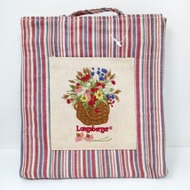 Longaberger Homestead &quot;Market Stripe&quot; Tiny Tote Embroidered Small Canvas Bag - £11.95 GBP