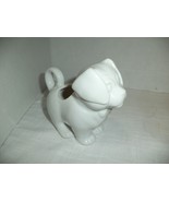 Vintage Porcelain Dog W/ Bow Tie Creamer White  4&quot; H x 4.5&quot; L Standing C... - $280.41 MXN