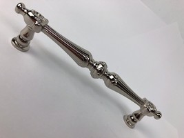 RIK 1985 Polished Nickel 5&quot; cc Solid Brass Ornate beautiful Cabinet Handle RARE - £18.37 GBP