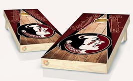 Florida Seminoles Dark Wood Cornhole Board Vinyl Wrap Skins Laminated De... - £42.66 GBP