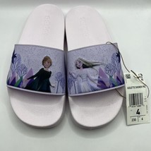 NWT Adidas X Disney Frozen Adilette Slides Size 4Y - £16.37 GBP