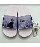 NWT Adidas X Disney Frozen Adilette Slides Size 4Y - £16.34 GBP