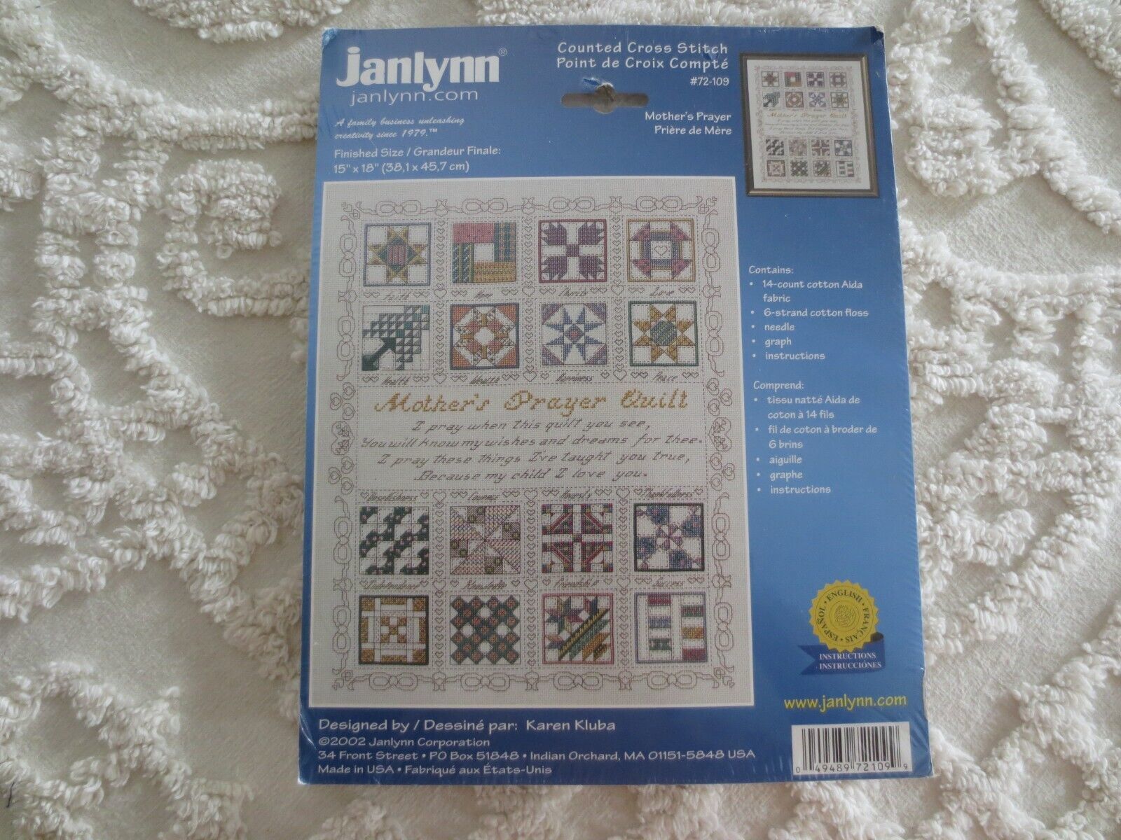 Primary image for 2002 SEALED Janlynn MOTHER'S PRAYER Counted Cross Stitch KIT #72-109 - 15" x 18"
