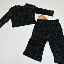 Girls 5T Black Velour Outfit Shirt &amp; Pants Holiday- Shines Shimmer - $15.83