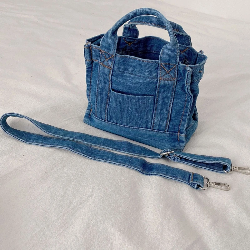 Men girl small denim handbag shoulder messenger crossbody bag satchel summer tote purse thumb200