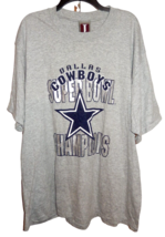 Vintage Josten&#39;s T Shirt Men&#39;s 2XL Dallas Cowboys Super Bowl Champions Gray - £51.94 GBP