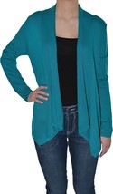 Fever Women&#39;s Open Front Long Cardigan Sweater Emerald Shine - Small  - £9.58 GBP