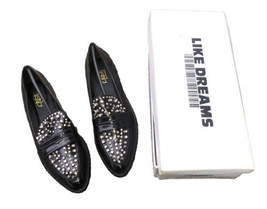 Like Dream Womens Size 7 Black Gloss Sparkly Dress Shoes Slip On New Open Box - £20.75 GBP