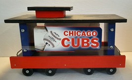 Chicago CUBS Handmade Train Car BANK One of Kind 12&quot; Wide 5&quot; Tall Wood Plastic  - £27.49 GBP