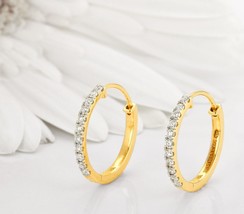 14K Gold Charming Hoop Diamond Earrings | Stunning Sparkle for Every Occasions | - £396.18 GBP
