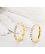 14K Gold Charming Hoop Diamond Earrings | Stunning Sparkle for Every Occ... - £398.39 GBP