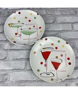 Rosanna Dessert Alcohol 2 Plates 8.25" Daiquiri Manhattan Cosmo Long Island - $19.94