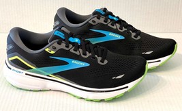 Brooks Ghost 15 Men&#39;s Size 10 Running Shoes Black/Hawaiian Ocean/Green Worn Once - £67.22 GBP