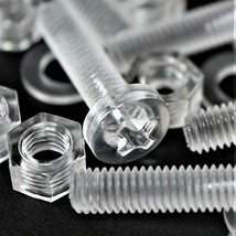 Pack of 60 Transparent Clear Plastic Acrylic M5 x 20mm Nuts &amp; Bolts, Was... - £19.38 GBP