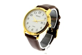 Seiko Neo Classic White Dial Brown Leather Men&#39;s Watch SUR210 - £84.36 GBP