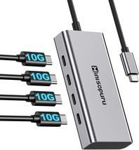 4 Ports USB C Hub – 10Gbps USB Hub for Laptop, USB Hub Multiport Adapter - £12.39 GBP