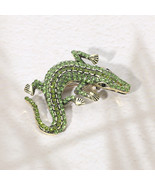 Green crystal alligator chun;y pin brooch - €12,25 EUR