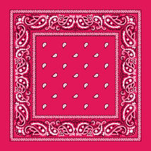 Hot Pink - 6 Pcs Scarf Paisley Print Bandana 100% Cotton Head Warp - £17.56 GBP