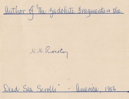 The Zadokite Fragments &amp; Dead Sea Scrolls Book Author 1956 Hand Signed Autograph - £14.38 GBP