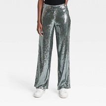 Women&#39;S Sequin Trouser Pants - Silver 6 - $37.99