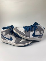 Nike Air Jordan 1 Mid Men&#39;s True Blue Gray White Size 9.5 DQ8426-014 - £62.20 GBP