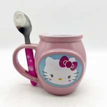 Hello Kitty Pink Mug Coffee Cup Frankford Candy 2013 Sanrio Double Sided W Spoon - $24.99