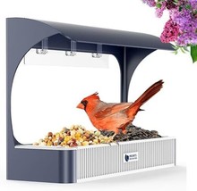 MrCrafts Metal Window Bird Feeder for Outside with Adhesive Mounting Tape-Metal - £7.96 GBP